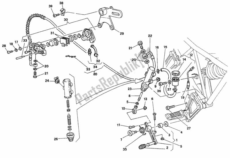 Todas las partes para Sistema De Freno Trasero 016056-024036 de Ducati Supersport 900 SS 1995